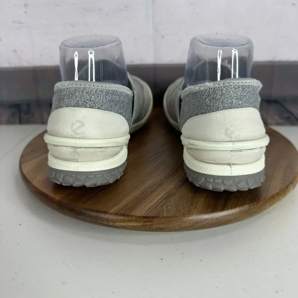 Ecco Mary Jane Shoe Womens 7 Gray Comfort Cushion Biom Flat Slip on Leather - Picture 8 of 14